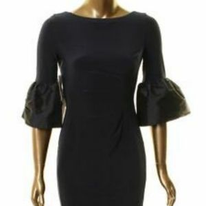 Taffeta sleeve jersey dress . Ralph Lauren